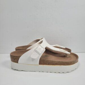Papillio by Birkenstock Gizeh Platform Vegan Womens White Sandal US Size 6 EU 37